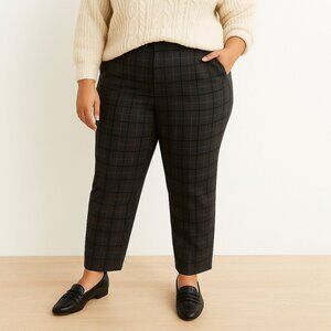 Michel Studio Stitchfix Charcoal Grey Plaid Slim Leg Pants - Size 20